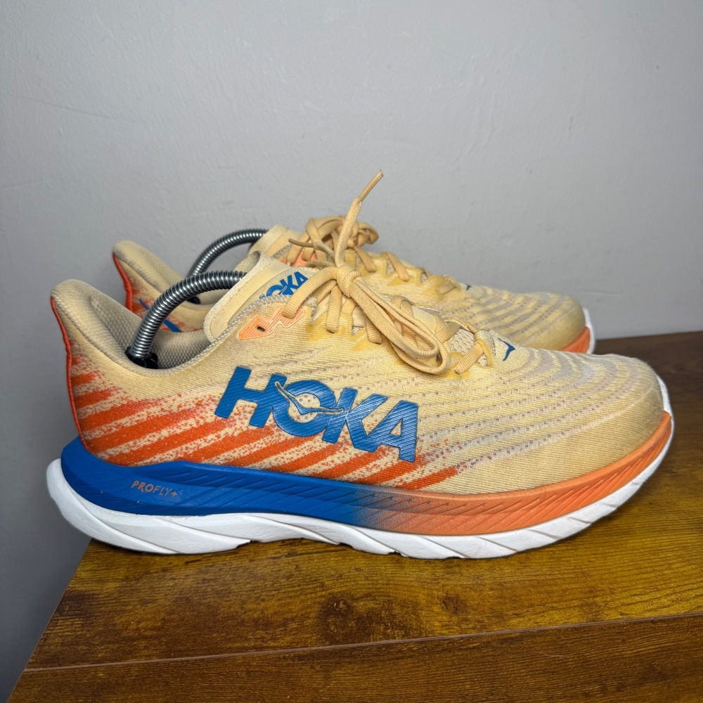 Hoka Mach 5 Running Shoes Mens Size 10.5 D Peach Blue 1127893 - Picture 1 of 7